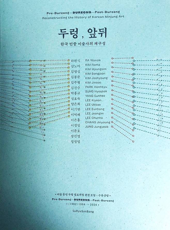 자료집 ‘두렁, 앞뒤’의 표지. 미술사연구자 김종길, 양정애씨가 주도한 미술동인 두렁 컬로퀴엄 편찬모임에서 엮고 수류산방에서 펴냈다. 노형석 기자