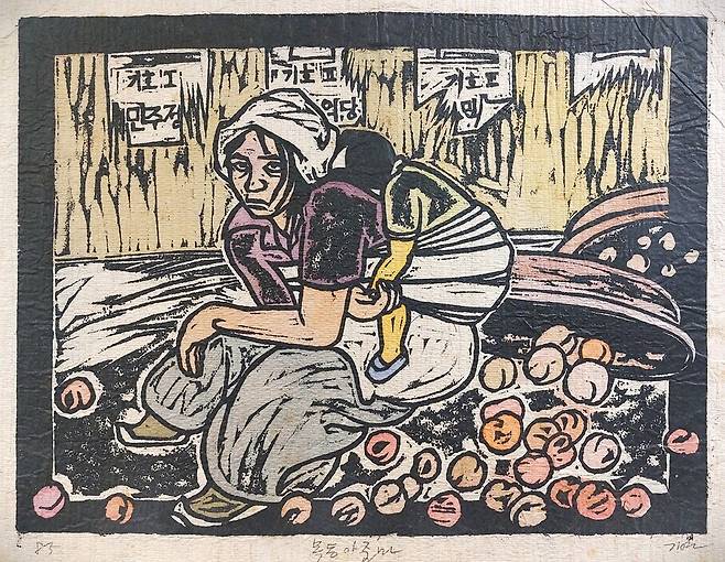 ‘두렁’의 주축으로 활동했던 이기연 작가의 1985년 작 ‘목동아줌마’. 노형석 기자