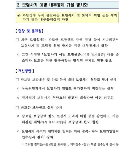 관계기관 합동 '보험사 내부통제 강화방안' [금융위원회 자료 화면캡처]