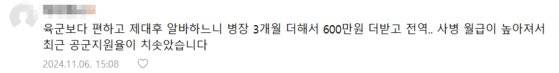 군 관련 커뮤니티 캡처