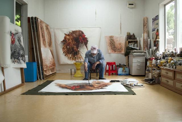 ▲ 춘천 오항리 작업실의 이상원 화백