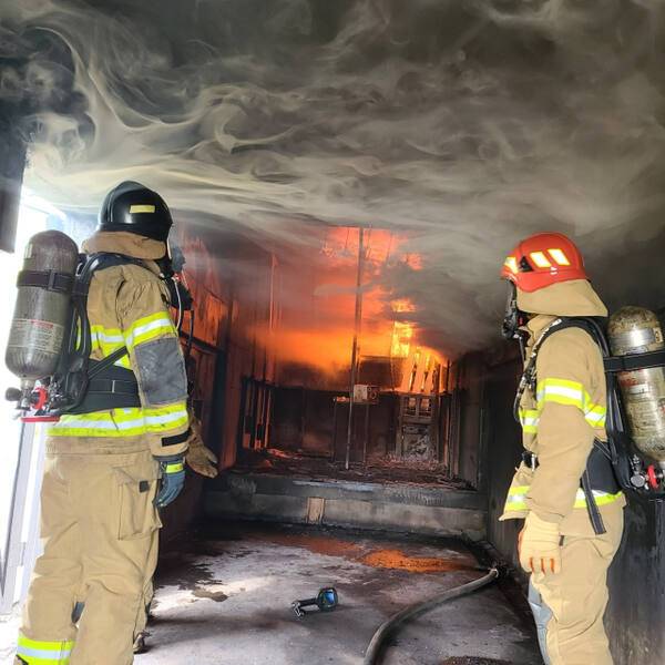 송병준 소방관이 지난 2022년 중앙소방학교에서 화재교관으로 근무할 당시 훈련장을 점검하던 모습. 본인 제공