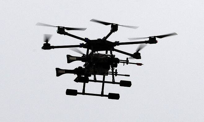 육군 드론이 비행을 하고 있다. 세계일보 자료사진