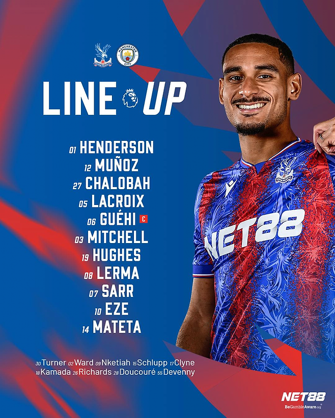 크리스털 팰리스 선발 라인업. 팰리스 공식 SNS