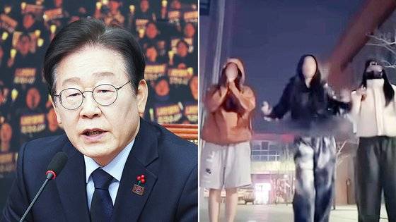 이재명 더불어민주당 대표(왼쪽)와 그가 8일 인스타그램에 올린 '탄핵 챌린지' 영상. 사진 뉴시스, 이재명 대표 인스타그램