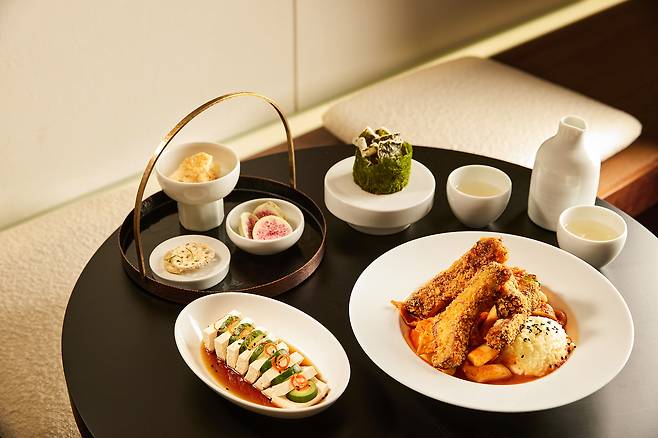 Dishes served at Shilla Stay Jeonju's rooftop lounge [SHILLA STAY]