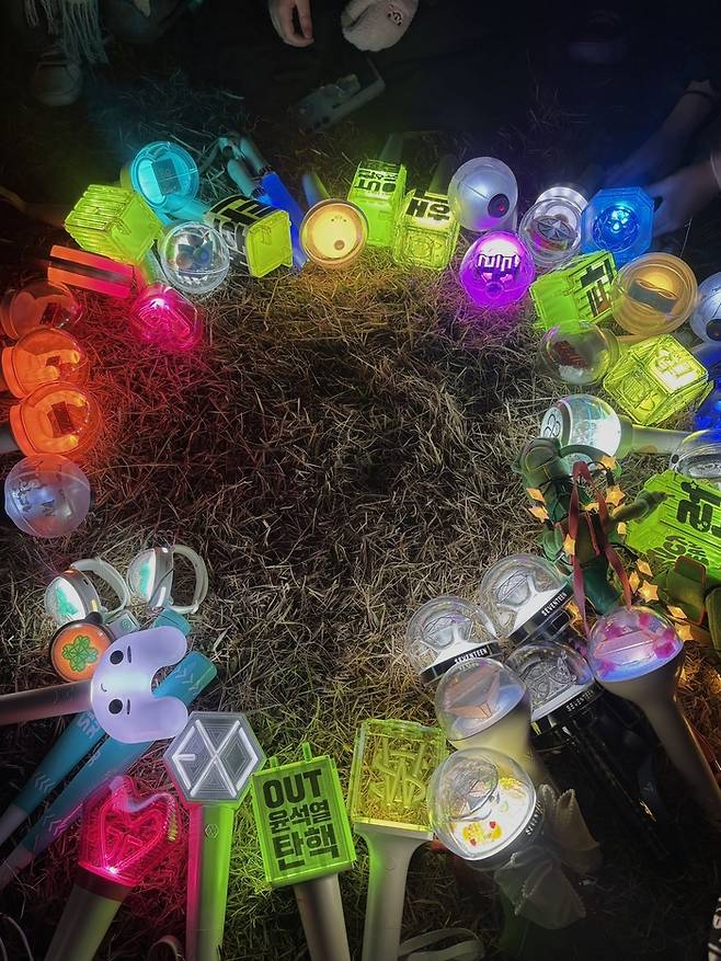 윤석열 대통령 탄핵 시위에 사용된 응원봉. 온라인 커뮤니티 캡처