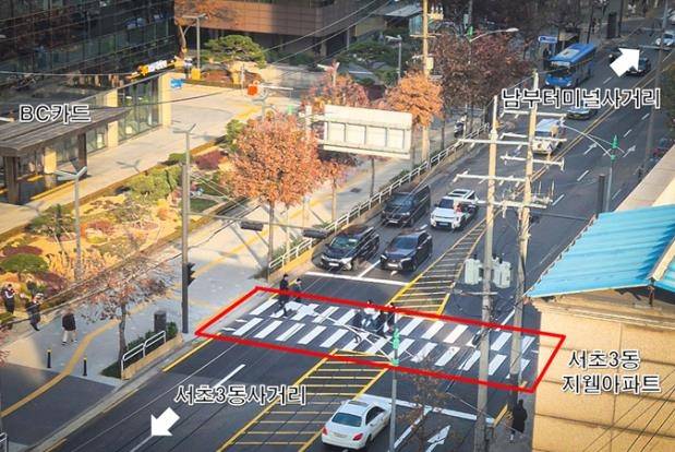 효령로 지웰아파트 앞 횡단보도 신설 [서초구 제공. 재판매 및 DB 금지]