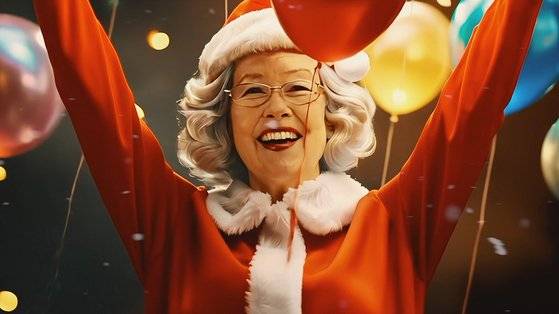 '나야, 문희' 중 이정찬 감독의 수록 단편 '산타 문희'는 노인들에게 잃어버린 동심을 되찾아주는 산타 할머니 나문희를 그렸다. 사진 엠씨에이, 콘텐츠파크 엔터테인먼트, CGV ICECON