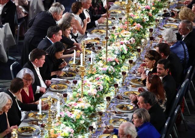 스웨덴 스톡홀름 시청에서 ‘2024 노벨상 연회’가 진행됐다. 연합뉴스