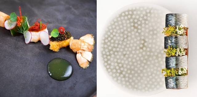 1스타를 받은 한식당 ‘주옥’(왼쪽)과 ‘녹수’의 음식 모습. 미쉐린 가이드 홈페이지