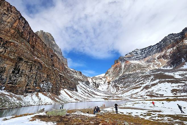 라치 밸리 트레일 정상 부근의 미네스티나 호수 [사진/조보희 기자]