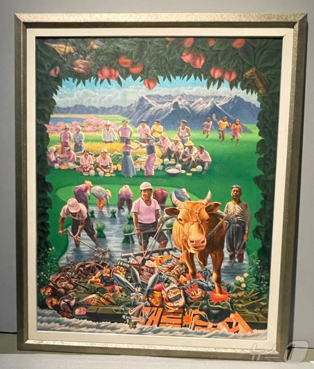 신학철 작가의 '모내기' /뉴스1 ⓒ News1 김태성 기자