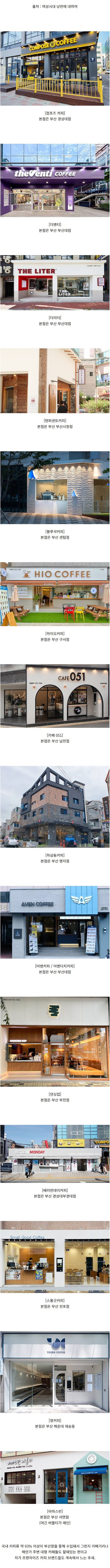 커피의 도시 부산에서 시작된 프랜차이즈 카페들