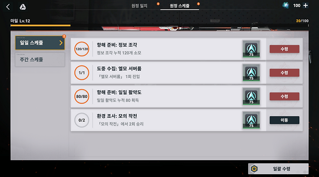 -&nbsp;대부분 일일 활약도를 달성하다 보면 자연스럽게 채워진다