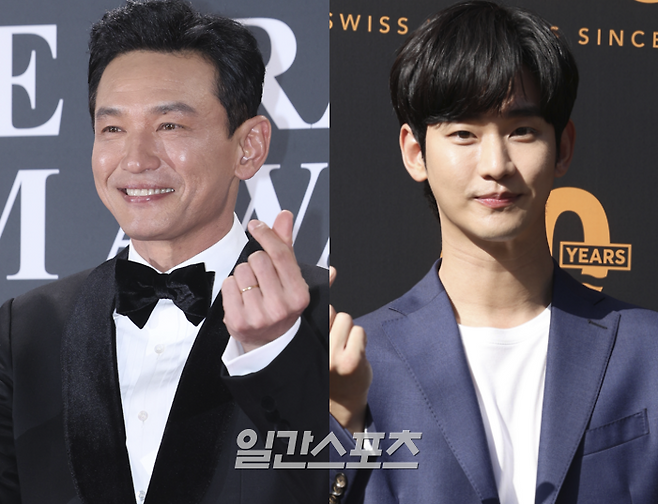 배우 황정민(왼쪽), 김수현.사진=서병수 기자