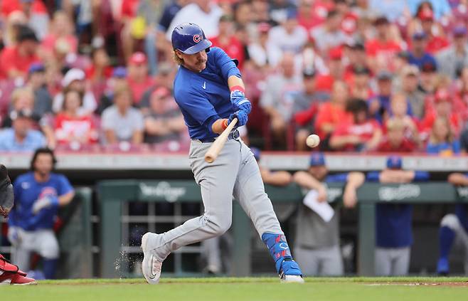 2024시즌 시카고 컵스에서 뛴 패트릭 위즈덤. 2025시즌 KIA와 계약했다는 현지 소식이 나왔다. 사진 | 신시내티=AFP연합뉴스