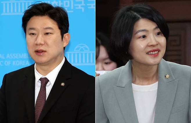 진종오 의원(왼쪽)과 한지아 의원. 연합뉴스