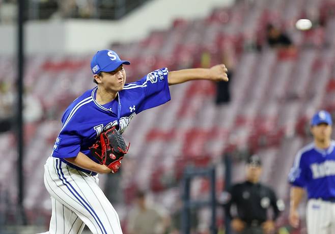 삼성 라이온즈 시절 최채흥의 모습. /사진=삼성 라이온즈 제공