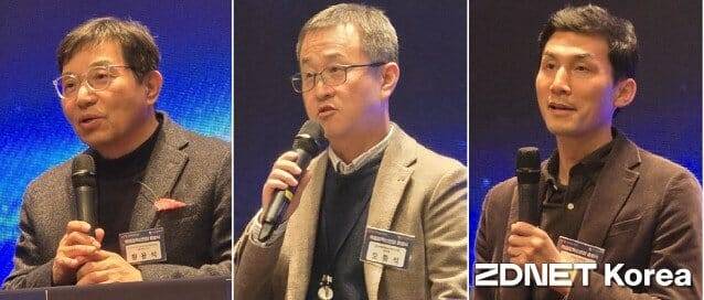 패널 토론 주자들.왼쪽부터 좌장을 맡은 서울대 황용석 교수, 한국핵융합에너지연구원 오종석 ITER 한국사업단 본부장, 포스텍 윤건수 교수.