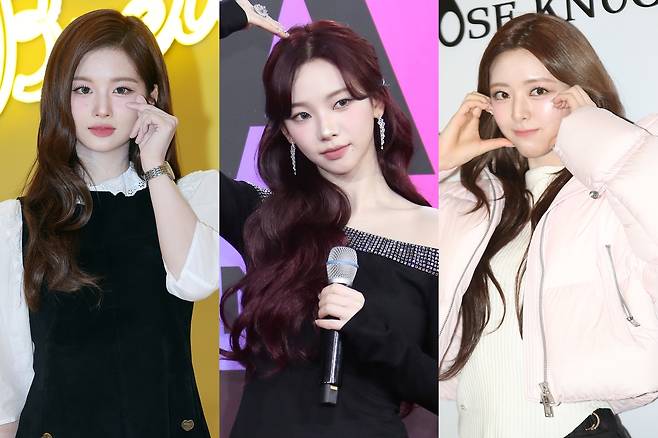 엔믹스 설윤, 에스파 카리나, 있지 유나(왼쪽부터) / 사진=뉴스1