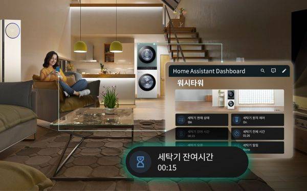 LG전자가 스마트홈 플랫폼 LG 씽큐의 '애플리케이션 프로그래밍 인터페이스(API)'를 전면 개방해 LG전자 제품으로 손쉽게 스마트한 공간을 구현할 수 있도록 지원한다. LG 씽큐의 API를 활용해 구현한 스마트홈 연출 이미지. LG전자