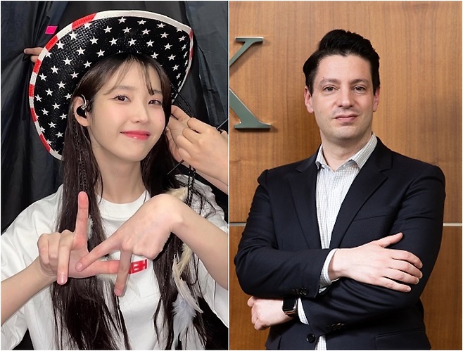 가수 및 연기자 아이유(왼쪽)과 마크 테토(오른쪽). [인스타그램]