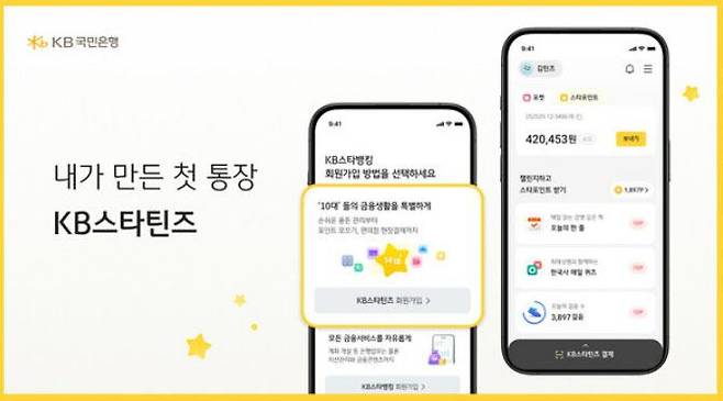 KB국민은행이 대표 플랫폼 KB스타뱅킹에 청소년 고객 전용 서비스인 ‘KB스타틴즈’를 오픈했다. / KB국민은행