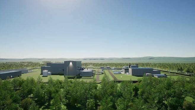 미국 와이오밍주(州) 테라파워 SMR 발전소 조감도.(사진=두산에너빌리티)