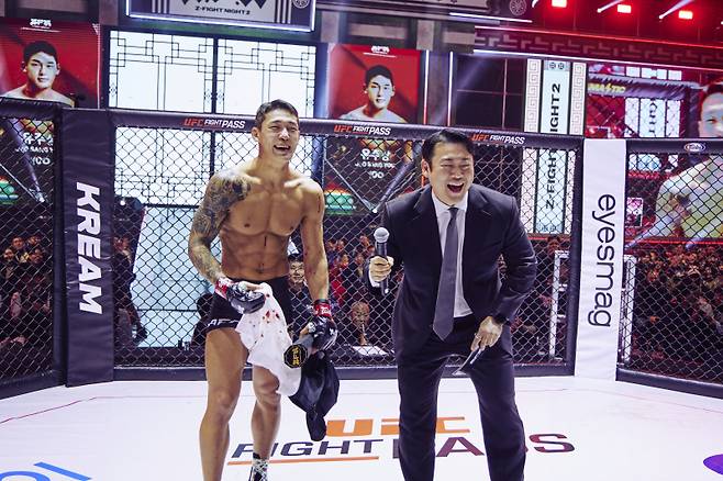 UFC에 진출한 유주상(왼쪽). 사진=ZFN