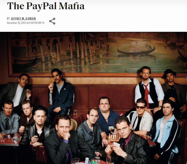 2007년 미국 포춘지가 게재한 ‘페이팔 마피아’ 사진