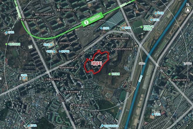 목동2차우성아파트 일대 위치도