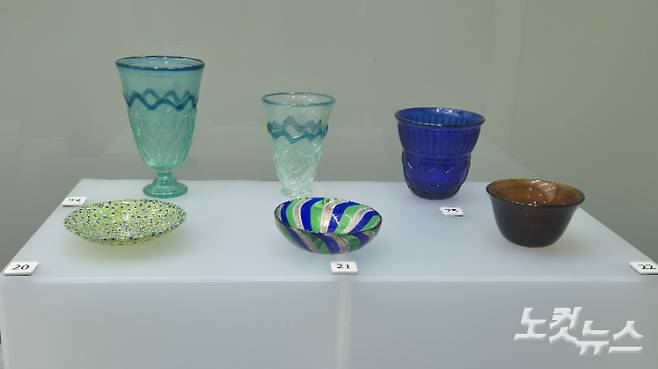 경주시 황남대총에서 출토된 로마유리기. 이재기 기자