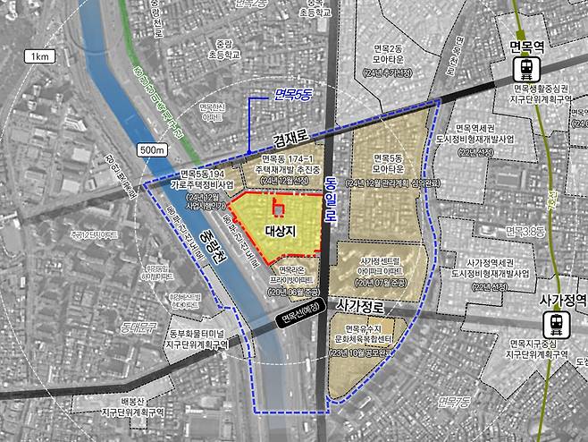 면목동172-1 일대  위치도 / 서울시