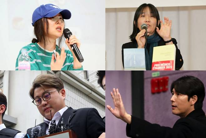한강'부터 '비상계엄'까지 2024년 대한민국을 뜨겁게 달군 키워드는 뭐가 있을까. 머니S에서 종합해봤다. 사진은 차례대로 민희진(왼쪽 위), 한강(오른쪽 위), 김호중(왼쪽 아래), 정우성(오른쪽 아래). /사진=뉴시스