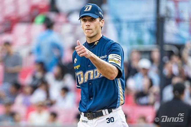 ▲ 올 시즌 메이저리그 스카우트들의 꾸준한 관심을 받았던 하트는 페디가 그랬던 것처럼 보는 시선에 따라 평가가 달라질 수 있다. ⓒ NC 다이노스