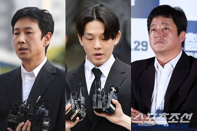 故이선균, 유아인, 곽도원(왼쪽부터). 스포츠조선DB