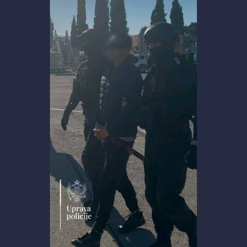 ▲ 미국으로 범죄인 인도되는 권도형(가운데) [몬테네그로 경찰청]