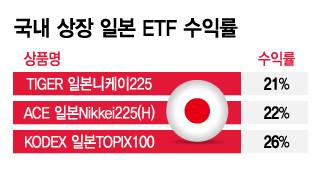국내 상장 일본 ETF 수익률/그래픽=김지영