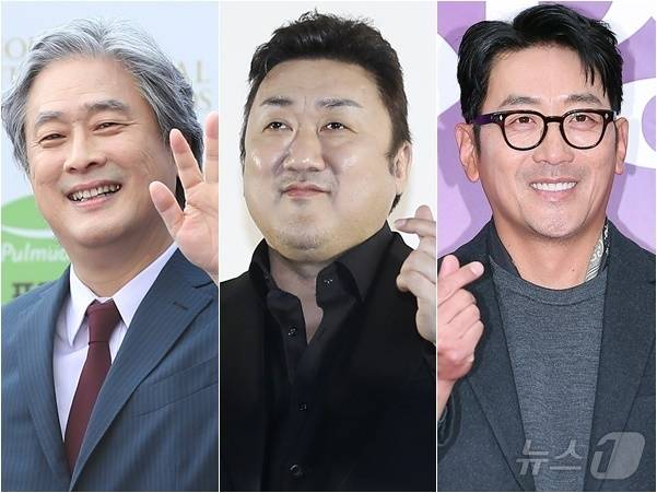 박찬욱 감독, 마동석, 하정우(왼쪽부터) / 뉴스1 DB