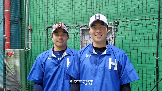 대학 마지막 해를 준비 중인 한일장신대 곽동효(왼쪽)와 유종환. 보은|배재흥 기자