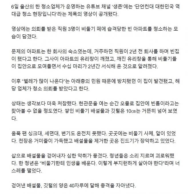 Internet_20250108_083409_2.jpeg 비둘기떼가 2년간 장악한 아파트 상황 “대한민국 역대급 청소”