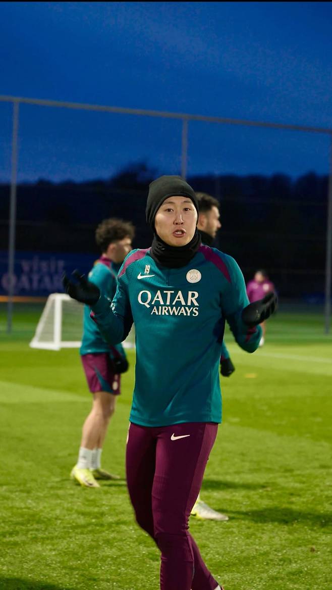 사진은 8일 PSG SNS에 게시된 훈련 중인 이강인의 모습. 사진=PSG SNS
