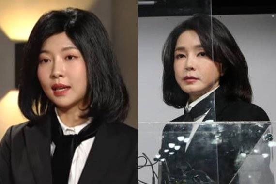 주현영(왼쪽), 김건희. SNL코리아 캡처, 뉴시스.