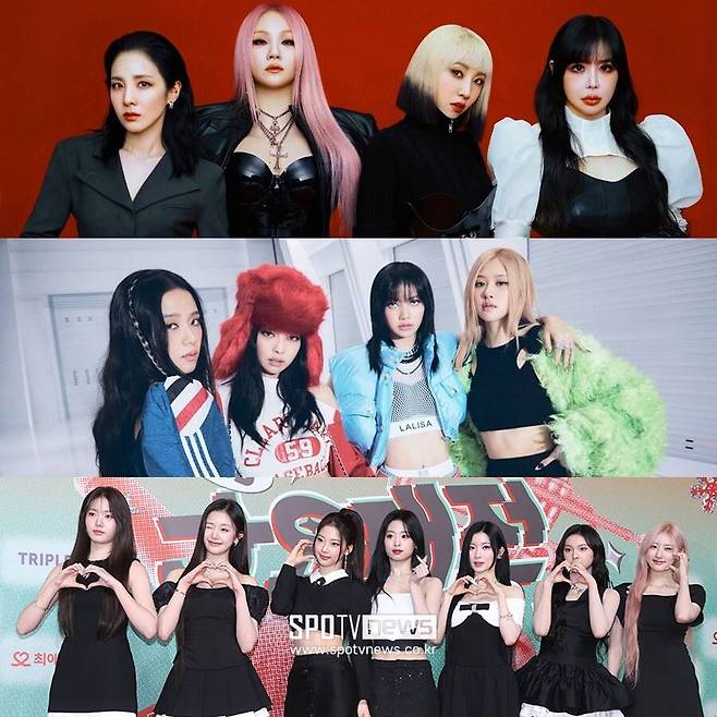 ▲ 2NE1, 블랙핑크, 베이비몬스터(위부터). 제공| 베리체리, YG엔터테인먼트, ⓒ곽혜미 기자