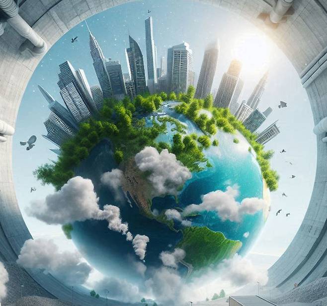 콘크리트와 같은 건축 자재는 탄소 저장소로서 높은 잠재력이 있는 것으로 나타났다. 생성형 인공지능(AI) ‘빙 이미지 크리에이터’로 생성한 이미지.