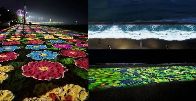 속초 해수욕장 야관 경관 조성사업 '빛의 바다, Sokcho' 시연 현장 이미지 /사진=포바이포 제공