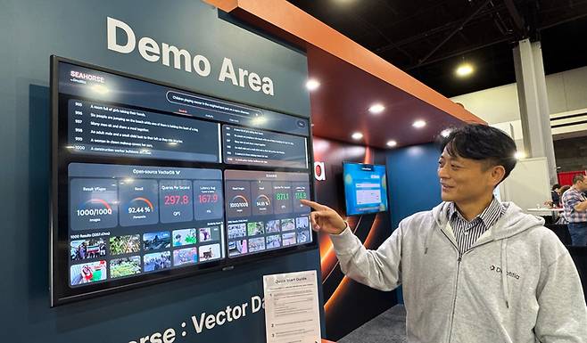 지난해 미국 애틀랜타에서 열린 '슈퍼컴퓨팅(SC) 2024' 기술 전시회에서 독자 개발한 벡터 DB 시스템 '씨홀스'를 시연했다.