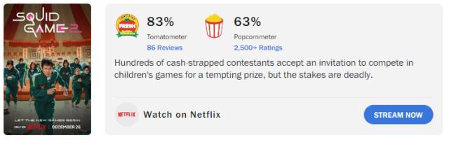 '오징어게임2'./로튼토마토 캡처