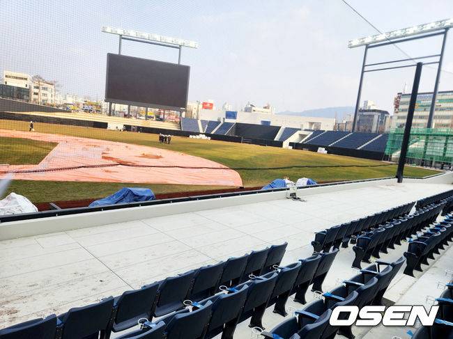 [OSEN=이상학 기자] 대전 새 야구장 1루측 응원단상.  /waw@osen.co.kr